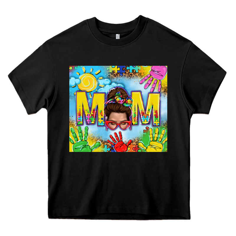 Messy Bun Autism Mom 20oz Skinny Tumbler Heavy Core Tee by TumblerDesignByShophia | Teevron