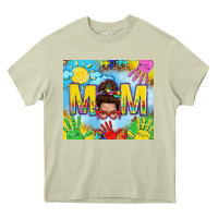Mossy Messy bun Autism mom 20oz skinny tumbler Heavy Core Tee - TumblerDesignByShophia