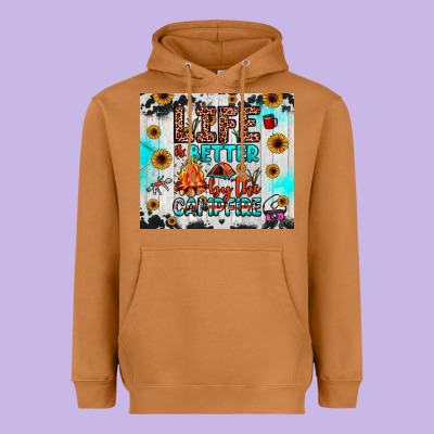 Life Is Better By The Campfire Heavyweight Hoodie Designed By Jahusdesignshop