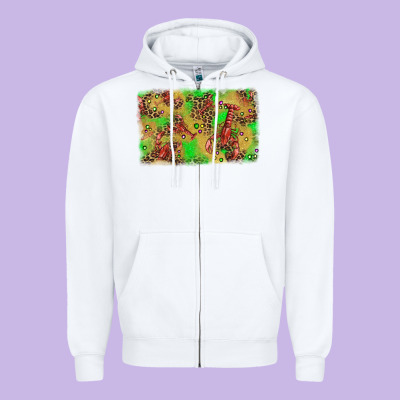 Mardi Gras Crawfish And Glitter Background Zipper Hoodie Designed By Adodesignshop