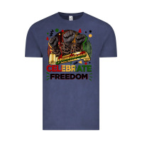 Vintage Denim Juneteenth celebrate freedom Vintage Tee - FaDigitalArtStudio