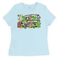Baby Blue Lucky hunter St. Patrick's Day Ladies Tee - OliviaCreatesArt