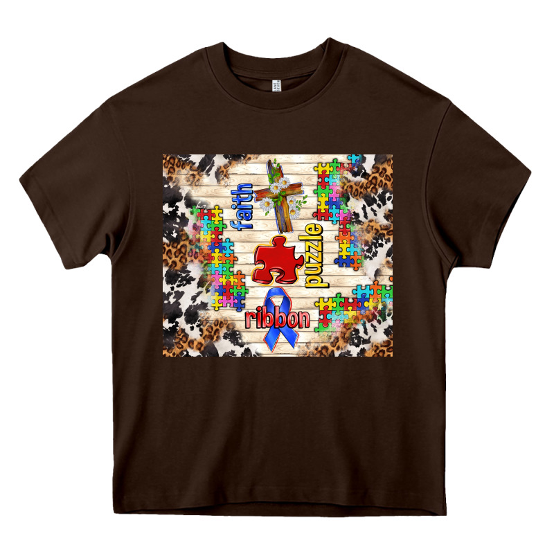 Faith Puzzle Ribbon Tumbler Heavy Core Tee by TumblerDesignByShophia | Teevron