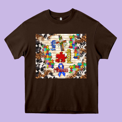 Faith Puzzle Ribbon Tumbler Heavy Core Tee Designed By Tumblerdesignbyshophia