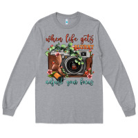 Heather Grey When Life Gets Blurry Adjust Your Focus Vintage Camera Long Sleeve Tee - FaDigitalArtStudio
