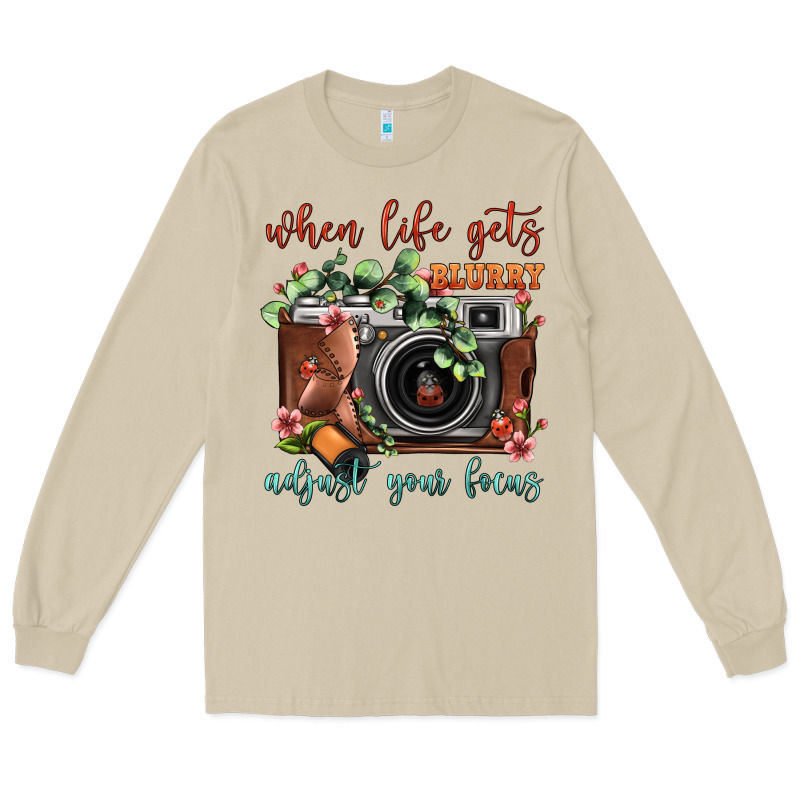 When Life Gets Blurry Adjust Your Focus Vintage Camera Long Sleeve Tee by FaDigitalArtStudio | Teevron