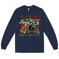 Navy When Life Gets Blurry Adjust Your Focus Vintage Camera Long Sleeve Tee - FaDigitalArtStudio
