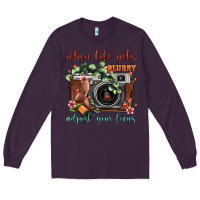 Plum When Life Gets Blurry Adjust Your Focus Vintage Camera Long Sleeve Tee - FaDigitalArtStudio