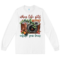 White When Life Gets Blurry Adjust Your Focus Vintage Camera Long Sleeve Tee - FaDigitalArtStudio