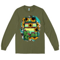Army Green Alabama Map Sunflower Cactus Serape Long Sleeve Tee - RanaPortraitStore