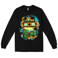 Black Alabama Map Sunflower Cactus Serape Long Sleeve Tee - RanaPortraitStore