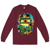 Burgundy Alabama Map Sunflower Cactus Serape Long Sleeve Tee - RanaPortraitStore