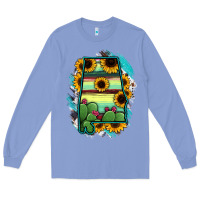 Colony Blue Alabama Map Sunflower Cactus Serape Long Sleeve Tee - RanaPortraitStore