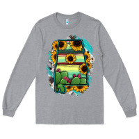 Heather Grey Alabama Map Sunflower Cactus Serape Long Sleeve Tee - RanaPortraitStore
