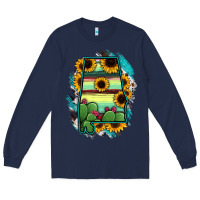 Navy Alabama Map Sunflower Cactus Serape Long Sleeve Tee - RanaPortraitStore