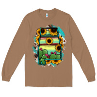 Toasted Coconut Alabama Map Sunflower Cactus Serape Long Sleeve Tee - RanaPortraitStore