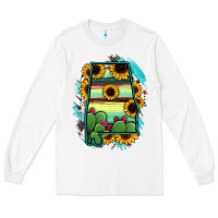 White Alabama Map Sunflower Cactus Serape Long Sleeve Tee - RanaPortraitStore