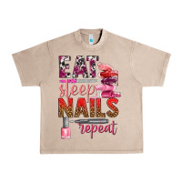French Oak eat sleep nails repeat bbs Urban Heavy Tee - BundleAndBundleShop