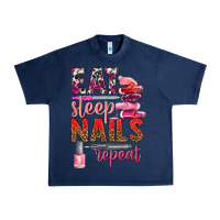 Navy eat sleep nails repeat bbs Urban Heavy Tee - BundleAndBundleShop