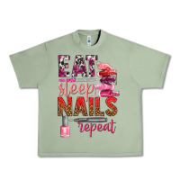 Oil Green eat sleep nails repeat bbs Urban Heavy Tee - BundleAndBundleShop