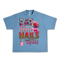 Pebble Blue eat sleep nails repeat bbs Urban Heavy Tee - BundleAndBundleShop