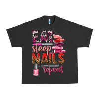 Pigment Black eat sleep nails repeat bbs Urban Heavy Tee - BundleAndBundleShop