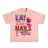 Salmon eat sleep nails repeat bbs Urban Heavy Tee - BundleAndBundleShop