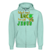 Seafoam i dont need luck i have got jesus Zipper Hoodie - AdoDesignShop
