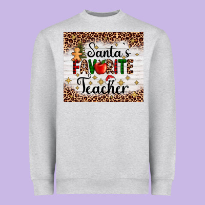Santa's Favorite Teacher Heavyweight Sweatshirt Designed By Adodesignshop