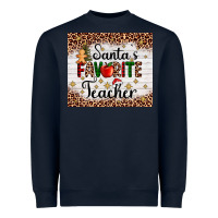 Navy santa's favorite teacher Heavyweight Sweatshirt - AdoDesignShop