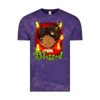 Cloud Purple blessed juneteenth Vintage Tee - FaDigitalArtStudio