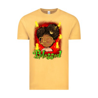 Vintage Mustard blessed juneteenth Vintage Tee - FaDigitalArtStudio