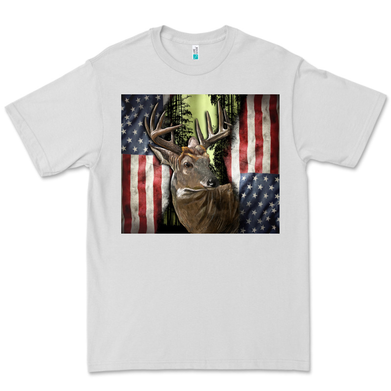 Usa Deer Hunting Woods Premium Tee by CowGirlArtShop | Teevron