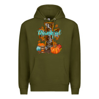 Army Green thankful cross Premium Hoodie - RacoonDesign