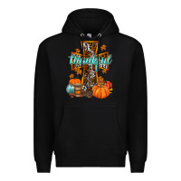 Black thankful cross Premium Hoodie - RacoonDesign