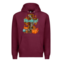 Burgundy thankful cross Premium Hoodie - RacoonDesign