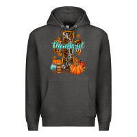 Charcoal Heather thankful cross Premium Hoodie - RacoonDesign