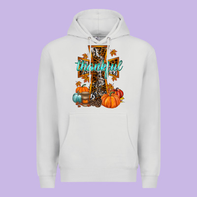 Thankful Cross Premium Hoodie Designed By Racoondesign