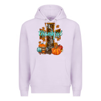 Lilac thankful cross Premium Hoodie - RacoonDesign