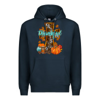 Navy thankful cross Premium Hoodie - RacoonDesign