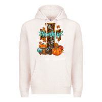Pale Pink thankful cross Premium Hoodie - RacoonDesign