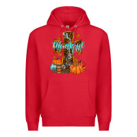Red thankful cross Premium Hoodie - RacoonDesign