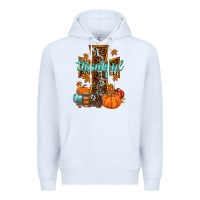 White thankful cross Premium Hoodie - RacoonDesign