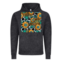 Vintage Black gemstone sunflower leopard seamless pattern Vintage Hoodie - BundleAndBundleShop