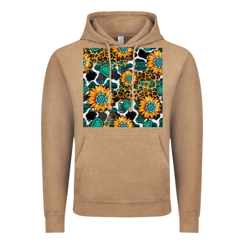 Gemstone Sunflower Leopard Seamless Pattern Vintage Hoodie by BundleAndBundleShop | Teevron
