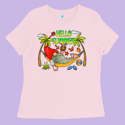 Hello Summer Ladies Tee Designed By Cowcowdesign