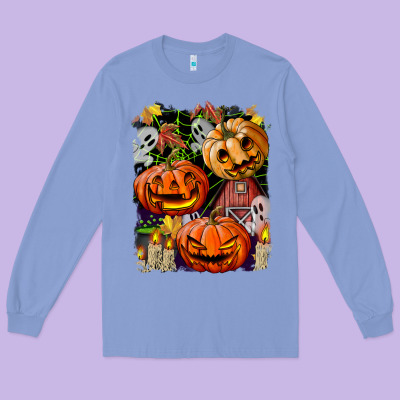 Halloween Pumpkins Long Sleeve Tee Designed By Bundleandbundleshop