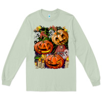 Matcha Halloween Pumpkins Long Sleeve Tee - BundleAndBundleShop