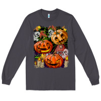 Smoke Halloween Pumpkins Long Sleeve Tee - BundleAndBundleShop