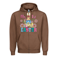 My First Easter With Baby Bunny And Eggs Zipper Hoodie | Teevron